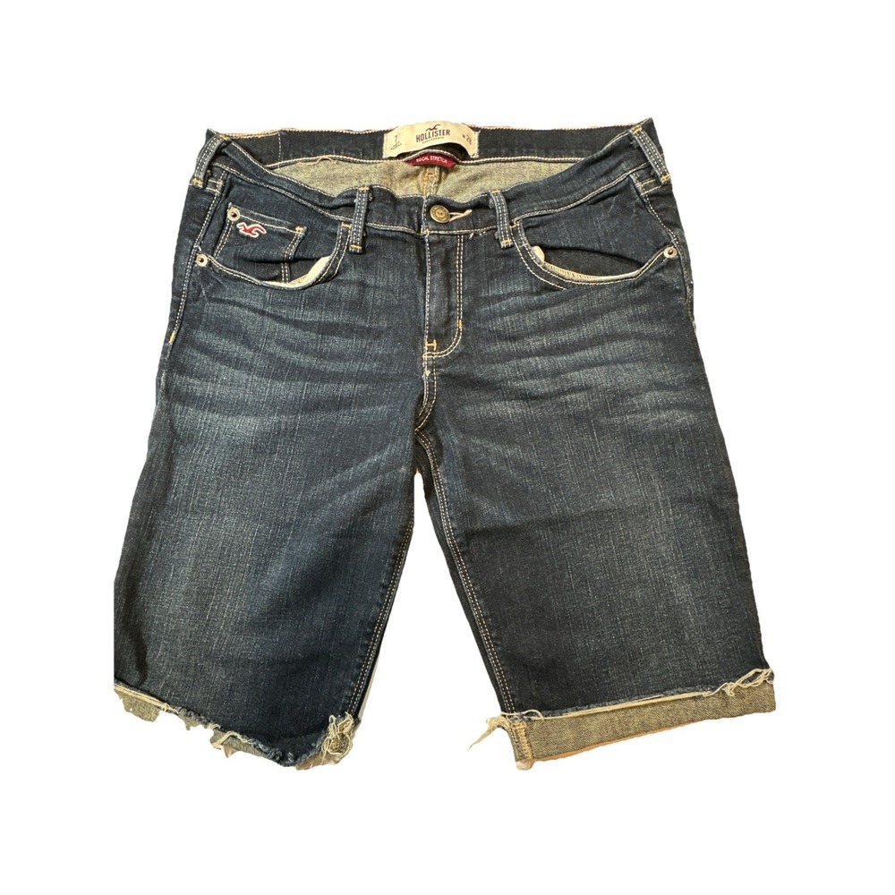 Hollister Bermuda Denim Y2K Women's Size 7 Dark Wash SoCal Stretch Shorts